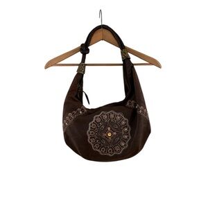 Cute Faux Suede Embroidered  Boho Bag